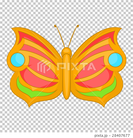 Butterfly with circle on wings icon, cartoon style 28407677