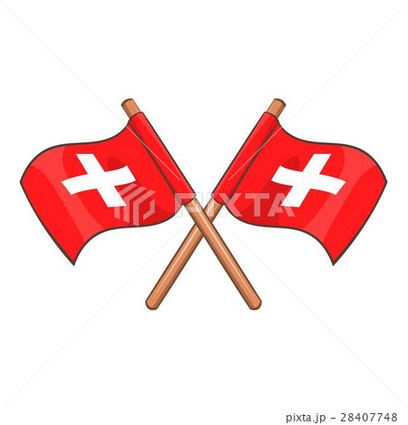 Switzerland flags icon, cartoon style Switzerland flags icon, cartoon style 28407748