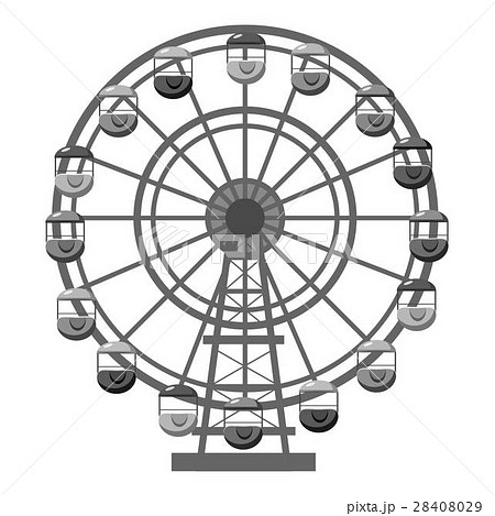 Ferris wheel icon, gray monochrome style Ferris wheel icon, gray monochrome style 28408029