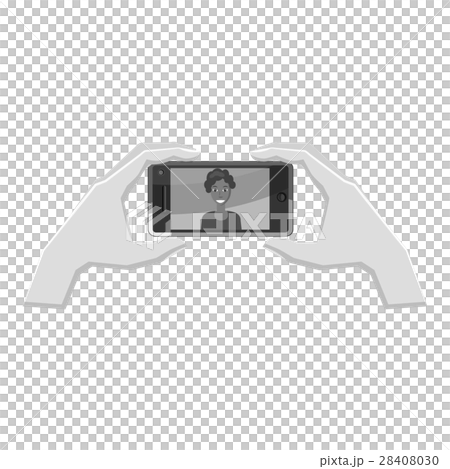 Hands taking pictures on phone icon 28408030