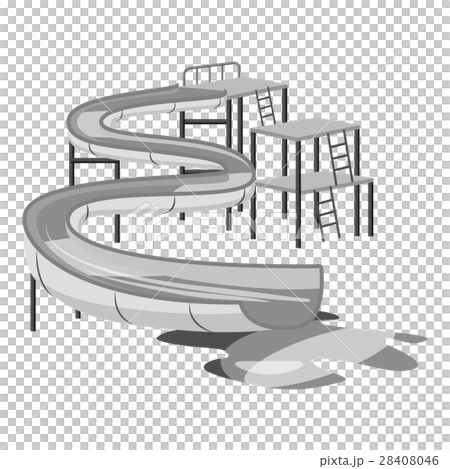 Waterslide in pool icon, gray monochrome style 28408046