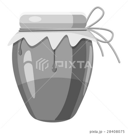 Jug with honey icon, gray monochrome style Jug with honey icon, gray monochrome style 28408075