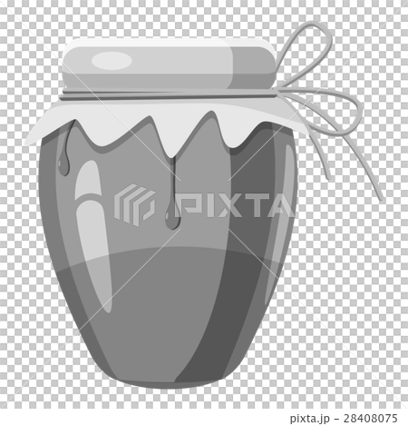 Jug with honey icon, gray monochrome style Jug with honey icon, gray monochrome style 28408075