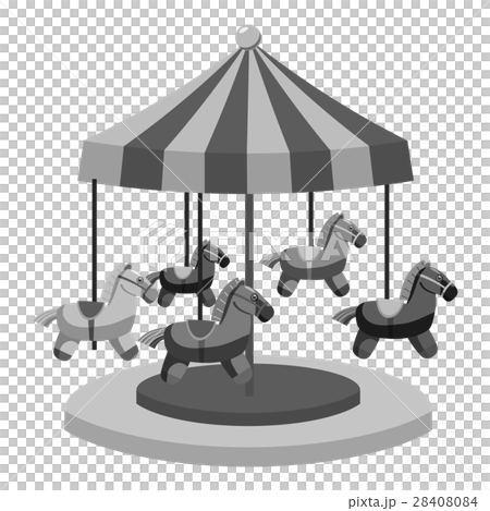 Carousel With Horses Icon Gray Monochrome Styleのイラスト素材 28408084 Pixta