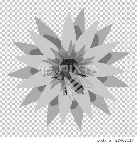 Bee on flower icon, gray monochrome style Bee on flower icon, gray monochrome style 28408117