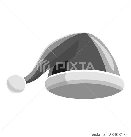 Xmas Santa hat icon, gray monochrome style 28408172