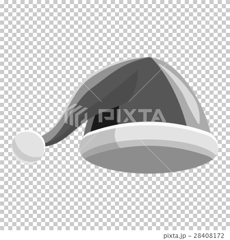 Xmas Santa hat icon, gray monochrome style Xmas Santa hat icon, gray monochrome style 28408172