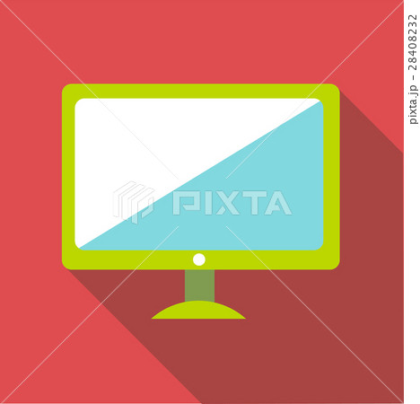 Computer monitor icon, flat style 28408232