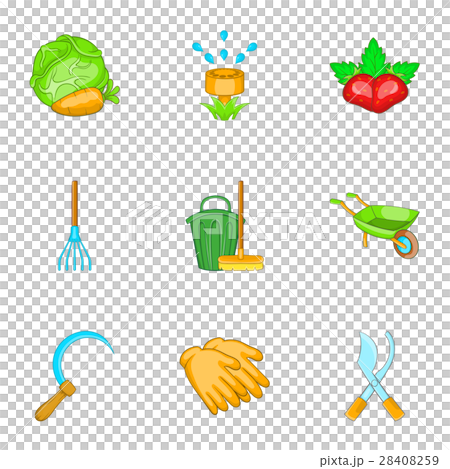Farming icons set, cartoon style 28408259
