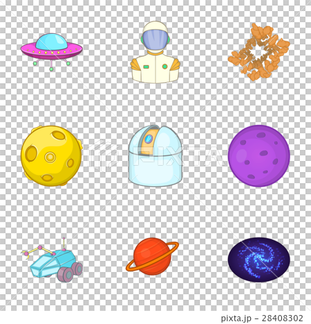Space icons set, cartoon style Space icons set, cartoon style 28408302