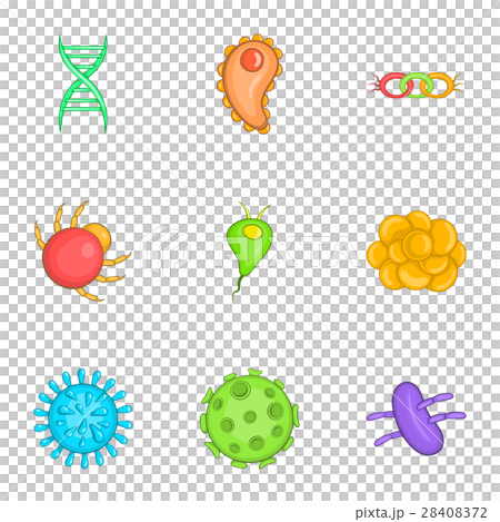 Illness icons set, cartoon style Illness icons set, cartoon style 28408372