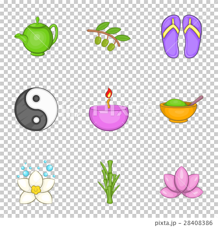 Beauty salon icons set, cartoon style 28408386