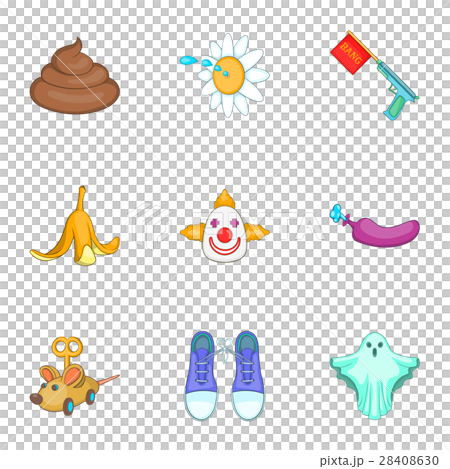 Joke icons set, cartoon style Joke icons set, cartoon style 28408630