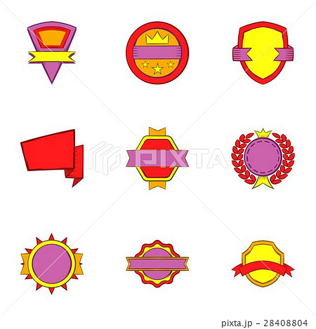 Types tag icons set, cartoon style 28408804