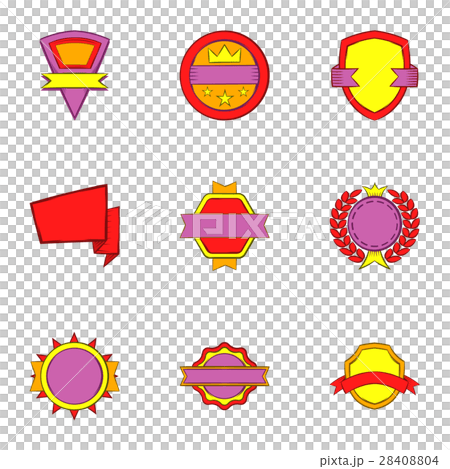 Types tag icons set, cartoon style 28408804