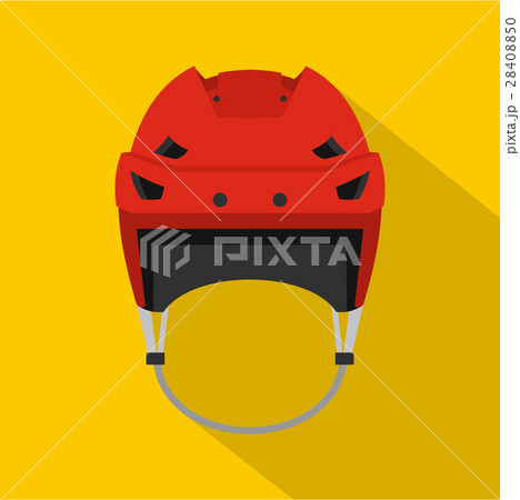 Hockey helmet icon, flat style Hockey helmet icon, flat style 28408850