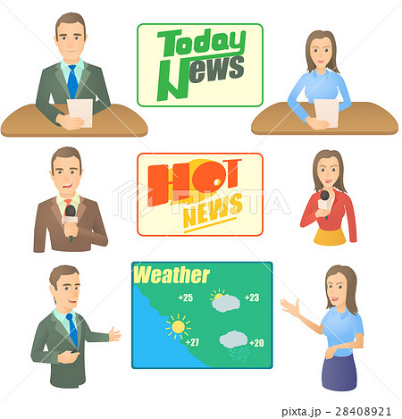 News presenter concept set, cartoon style 28408921