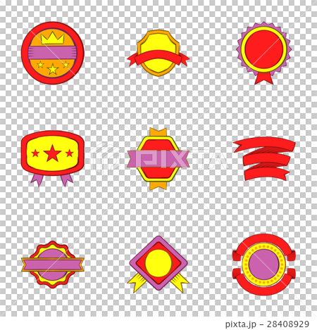 Badge icons set, cartoon style Badge icons set, cartoon style 28408929