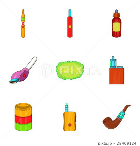 Cigarette icons set, cartoon style 28409124