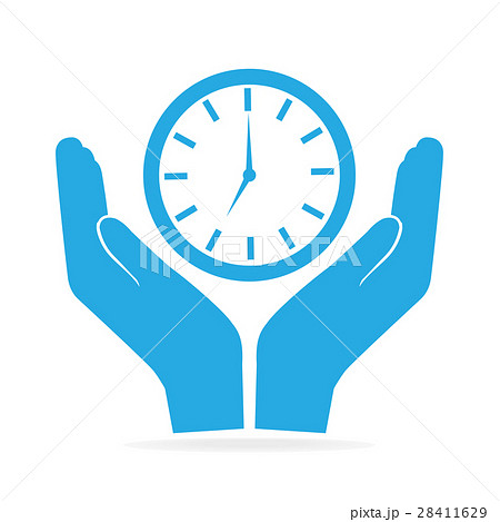 Clock in hand icon illustration 28411629