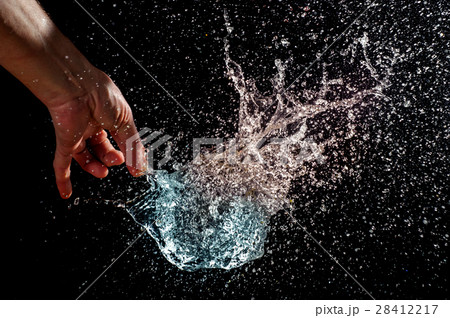 Burst of a balloon filled with water 28412217