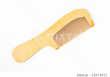 wooden comb on white. 28413011