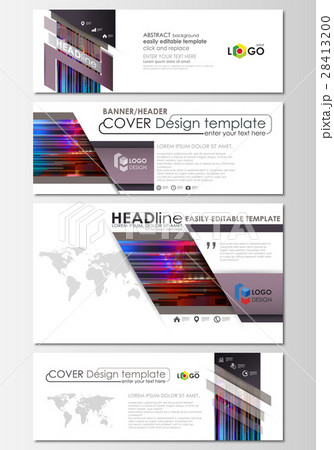 Social media and email headers set, modern banners 28413200
