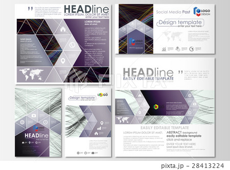 Social media posts set. Business templates. Cover 28413224