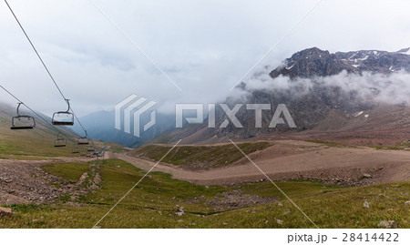 Kazakhstan mountains. Cloudy mountains of Medeu 28414422
