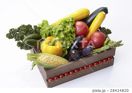 木箱に入った夏野菜 木箱に入った夏野菜 28414820