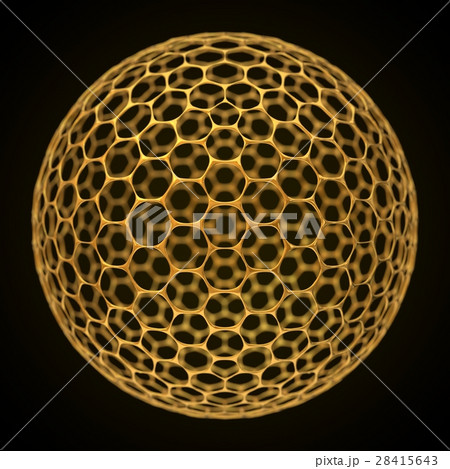 spherical graphene structure, golden version. spherical graphene structure, golden version. 28415643