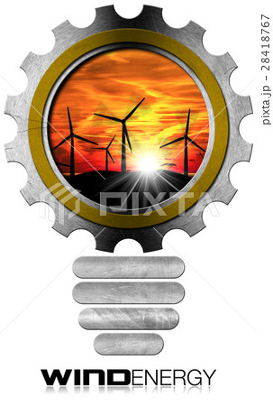 Wind Energy - Metal Bulb with Wind Turbines 28418767