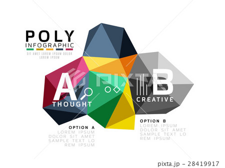 Moden low poly infographics template 28419917