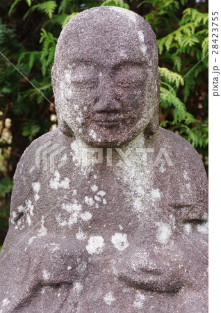 信州の文化財　名工　守屋貞治の石仏　延命地蔵菩薩像　頭部（宮田村田中薬師堂墓地） 28423755