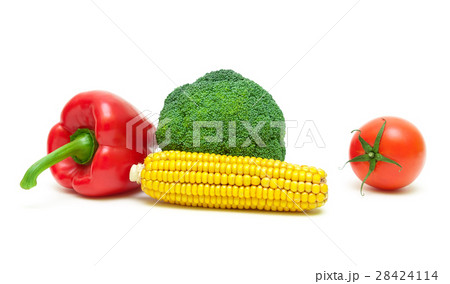 broccoli, tomatoes, corn and sweet pepper broccoli, tomatoes, corn and sweet pepper 28424114