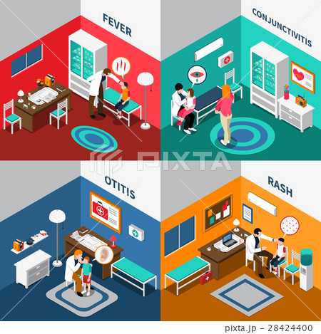 Child Diseases Colorful Isometric Compositions 28424400