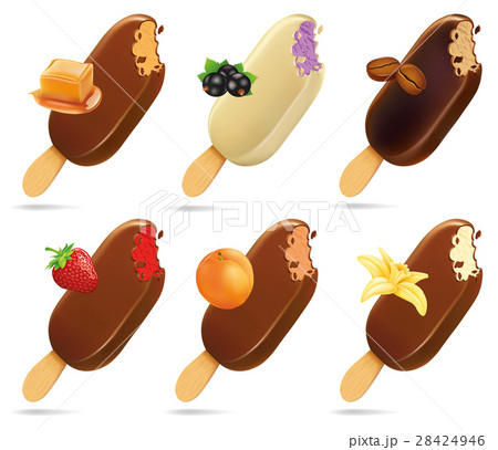 Lollipop Ice Cream popsicle in Chocolate Glaze Lollipop Ice Cream popsicle in Chocolate Glaze 28424946
