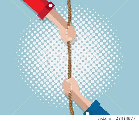 hand pulling rope with half tone background 28424977