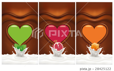 chococlate background with heart mint, pomegranate chococlate background with heart mint, pomegranate 28425122