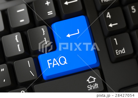 Keyboard with Blue Button - Faq. 3D. 28427054