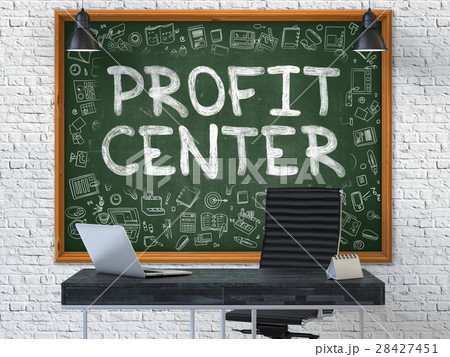 Profit Center on Chalkboard in the Office. 3D. 28427451