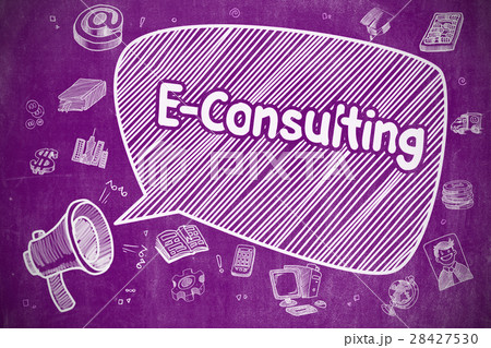 E-Consulting - Doodle Illustration on Purple 28427530