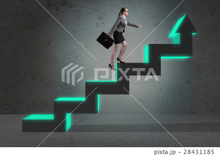 The young businesswoman climbing career ladder 28431185