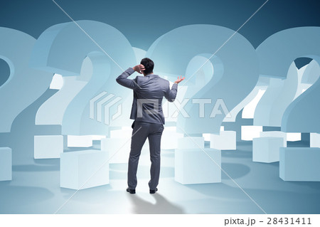 The businessman in uncertainty concept with 28431411