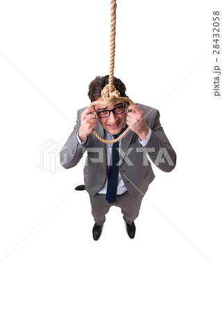 The man committing suicide through hanging himself 28432058