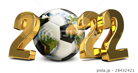 2022 golden football ball 3d render 28432421