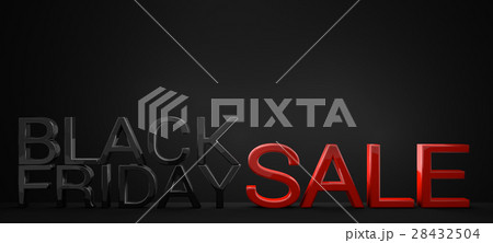 black friday sale red black 3d render 28432504