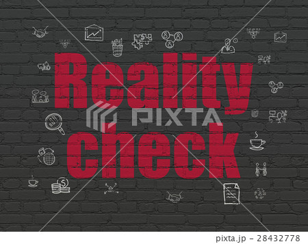 Finance concept: Reality Check on wall background 28432778