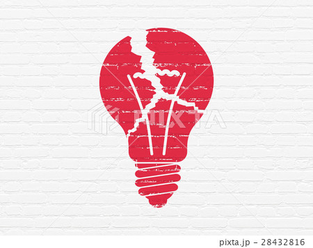 Business concept: Light Bulb on wall background Business concept: Light Bulb on wall background 28432816