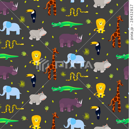 Zoo animals kid seamless pattern vector. Zoo animals kid seamless pattern vector. 28432817